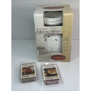 Illumination Fragrance Warmer Ceramic Mason Jar Home Sweet Home 2 Fragrance Bars